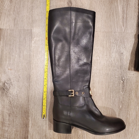 NEW Michael Kors Heather Black Leather Boots - Picture 10 of 14